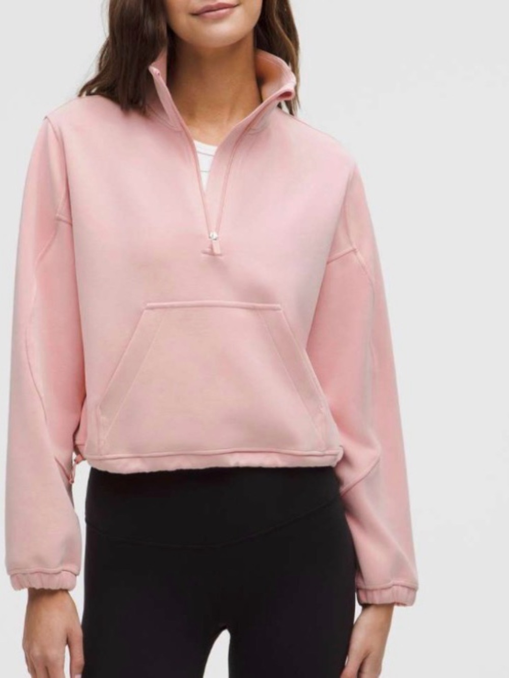 Lululemon softstreme half zip pink haze size 6